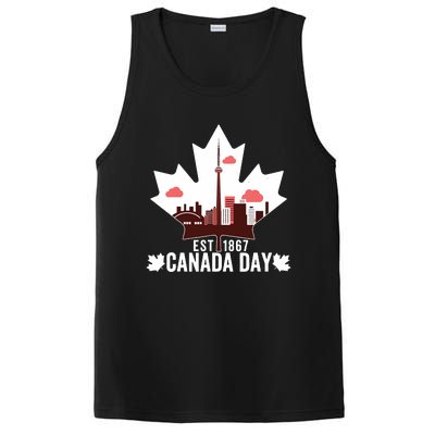 Happy Canada Day Vintage Canadian Flag Maple Patriotic PosiCharge Competitor Tank