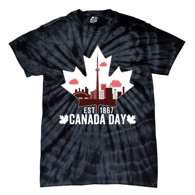 Happy Canada Day Vintage Canadian Flag Maple Patriotic Tie-Dye T-Shirt