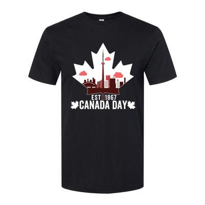 Happy Canada Day Vintage Canadian Flag Maple Patriotic Softstyle CVC T-Shirt