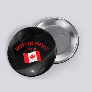 Happy Canada Day Funny Canadian Flag Maple Patriotic Button