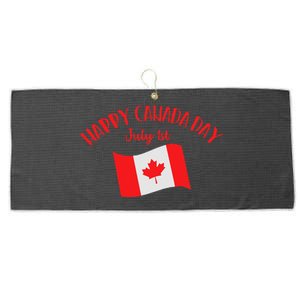 Happy Canada Day Funny Canadian Flag Maple Patriotic Large Microfiber Waffle Golf Towel