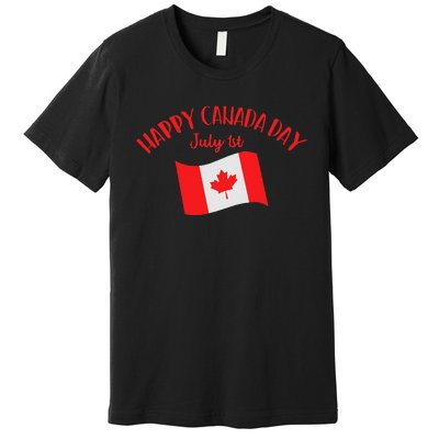 Happy Canada Day Funny Canadian Flag Maple Patriotic Premium T-Shirt