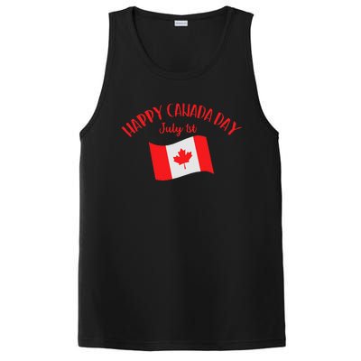 Happy Canada Day Funny Canadian Flag Maple Patriotic PosiCharge Competitor Tank