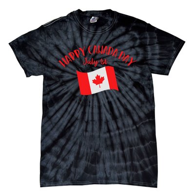 Happy Canada Day Funny Canadian Flag Maple Patriotic Tie-Dye T-Shirt