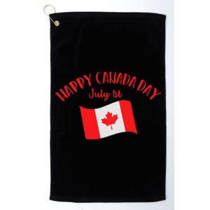 Happy Canada Day Funny Canadian Flag Maple Patriotic Platinum Collection Golf Towel