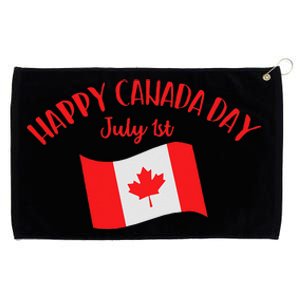 Happy Canada Day Funny Canadian Flag Maple Patriotic Grommeted Golf Towel