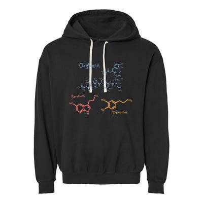 Happiness Chemicals Dopamine Oxytocin Serotonin Garment-Dyed Fleece Hoodie