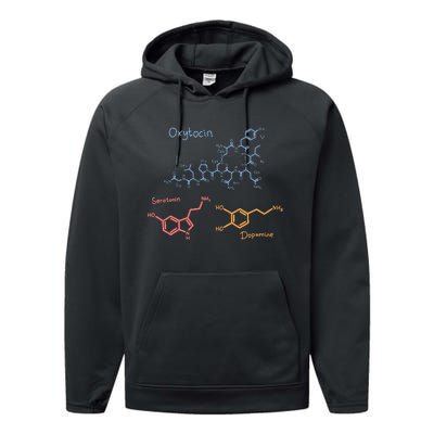 Happiness Chemicals Dopamine Oxytocin Serotonin Performance Fleece Hoodie