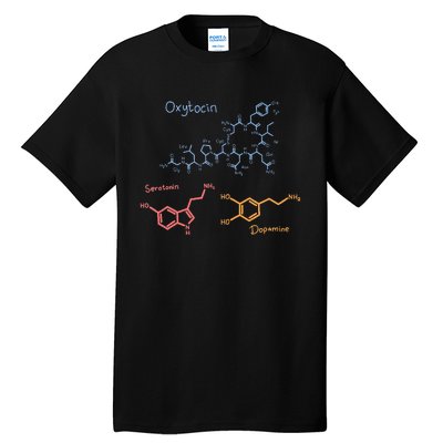 Happiness Chemicals Dopamine Oxytocin Serotonin Tall T-Shirt