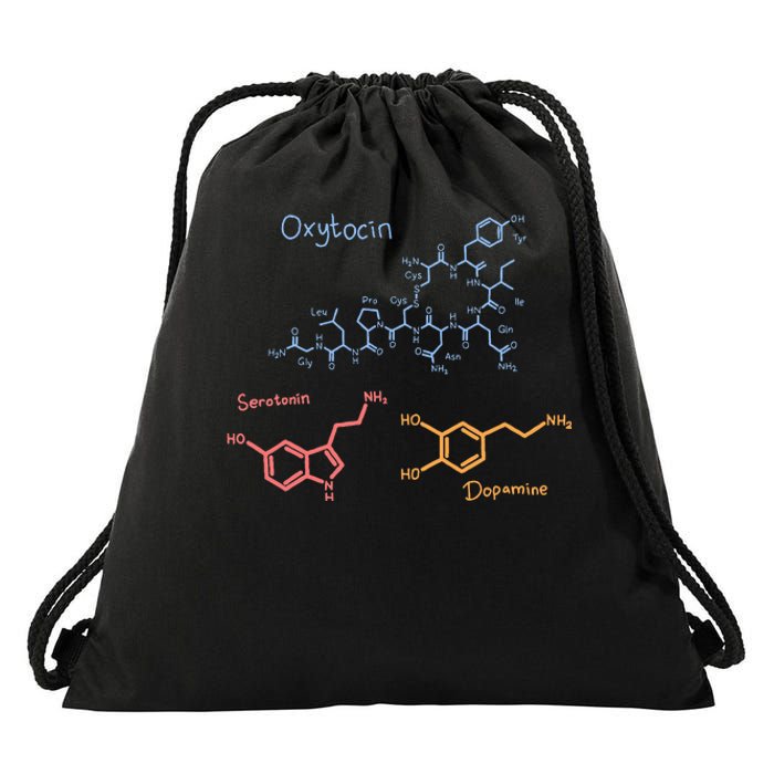 Happiness Chemicals Dopamine Oxytocin Serotonin Drawstring Bag