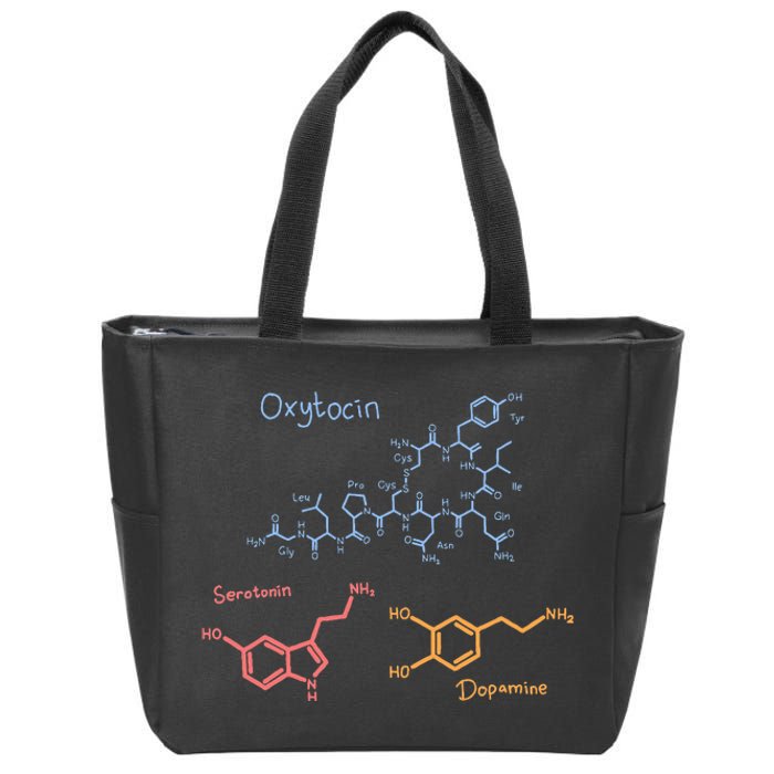 Happiness Chemicals Dopamine Oxytocin Serotonin Zip Tote Bag