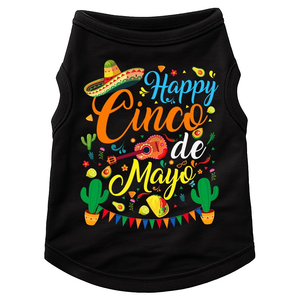 Happy Cinco De Mayo Fiesta Mexican Party 5 De Mayo  Doggie Tank