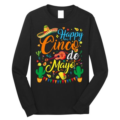 Happy Cinco De Mayo Fiesta Mexican Party 5 De Mayo  Long Sleeve Shirt