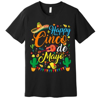 Happy Cinco De Mayo Fiesta Mexican Party 5 De Mayo  Premium T-Shirt