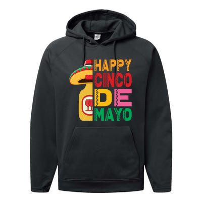 Happy Cinco De Mayo Celebration Graphic Performance Fleece Hoodie