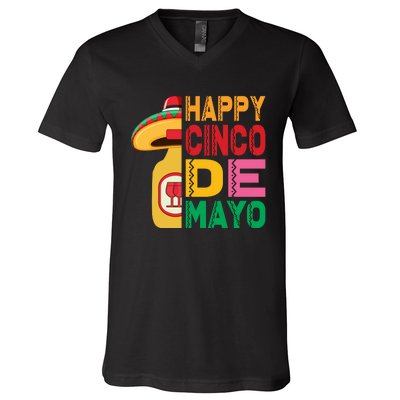 Happy Cinco De Mayo Celebration Graphic V-Neck T-Shirt