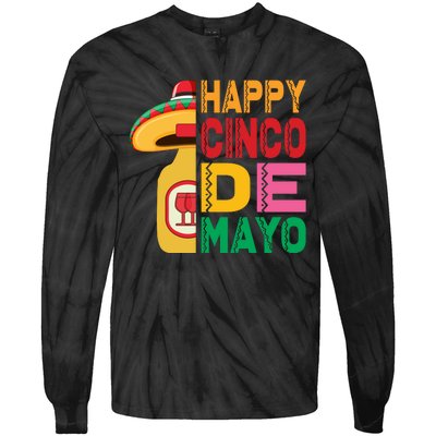 Happy Cinco De Mayo Celebration Graphic Tie-Dye Long Sleeve Shirt