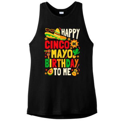 Happy Cinco De Mayo Birthday To Me Ladies PosiCharge Tri-Blend Wicking Tank