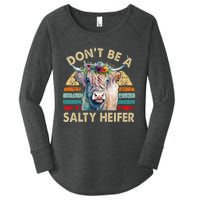 Highland Cow Dont Be Salty Heifer Farm Mom Women's Perfect Tri Tunic Long Sleeve Shirt