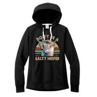 Highland Cow Dont Be Salty Heifer Farm Mom Women's Fleece Hoodie