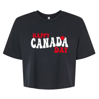 Happy Canada Day Maple Canadian Canada Pride Flag Patriotic Bella+Canvas Jersey Crop Tee