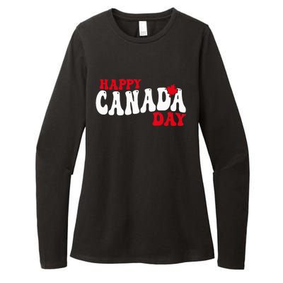 Happy Canada Day Maple Canadian Canada Pride Flag Patriotic Womens CVC Long Sleeve Shirt