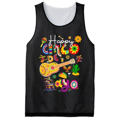 Happy Cinco De Mayo Fiesta Mexican Party 5 De Mayo Women Mesh Reversible Basketball Jersey Tank