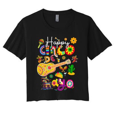 Happy Cinco De Mayo Fiesta Mexican Party 5 De Mayo Women Women's Crop Top Tee