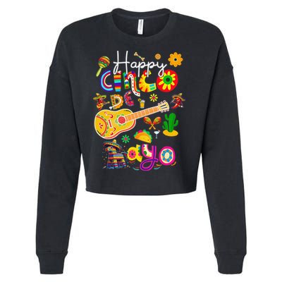 Happy Cinco De Mayo Fiesta Mexican Party 5 De Mayo Women Cropped Pullover Crew