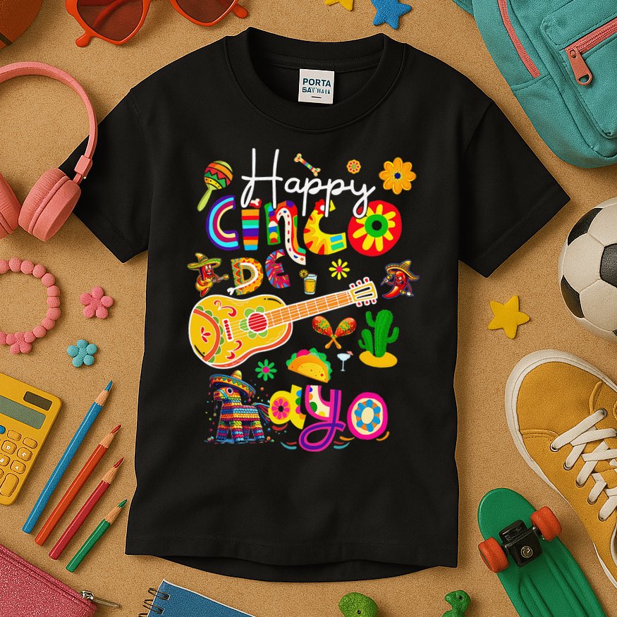 Happy Cinco De Mayo Fiesta Mexican Party 5 De Mayo Women Kids T-Shirt