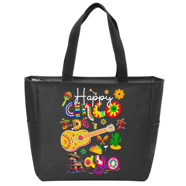 Happy Cinco De Mayo Fiesta Mexican Party 5 De Mayo Women Zip Tote Bag