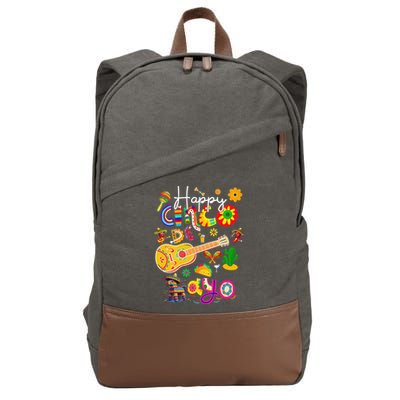 Happy Cinco De Mayo Fiesta Mexican Party 5 De Mayo Women Cotton Canvas Backpack