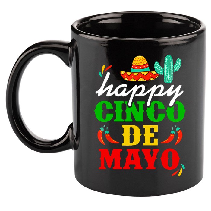 Happy Cinco De Mayo Celebration 11oz C Handle Ceramic Mug