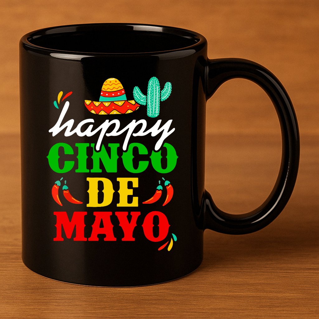 Happy Cinco De Mayo Celebration 11oz C Handle Ceramic Mug