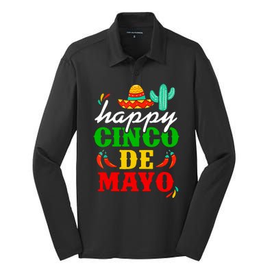 Happy Cinco De Mayo Celebration Silk Touch Performance Long Sleeve Polo