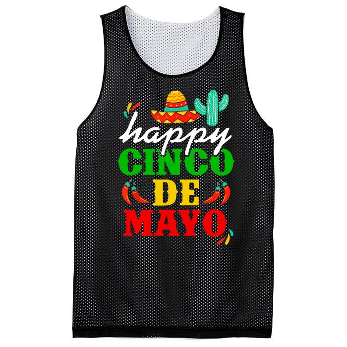 Happy Cinco De Mayo Celebration Mesh Reversible Basketball Jersey Tank