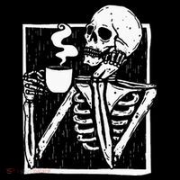 Halloween Coffee Drinking Skeleton Skull Tall T-Shirt