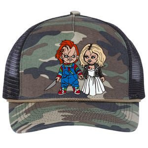 Horror Character Doll And Tiffany Halloween Matching Couple Retro Rope Trucker Hat Cap