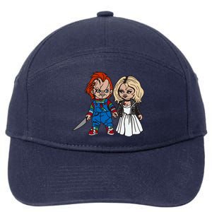 Horror Character Doll And Tiffany Halloween Matching Couple 7-Panel Snapback Hat