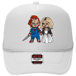 Horror Character Doll And Tiffany Halloween Matching Couple High Crown Mesh Back Trucker Hat