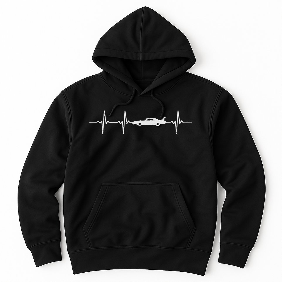 Heartbeat Car Drag Race Pulse Strip Driver Racing Racer Gift Hoodie