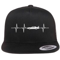 Heartbeat Car Drag Race Pulse Strip Driver Racing Racer Gift Flat Bill Trucker Hat
