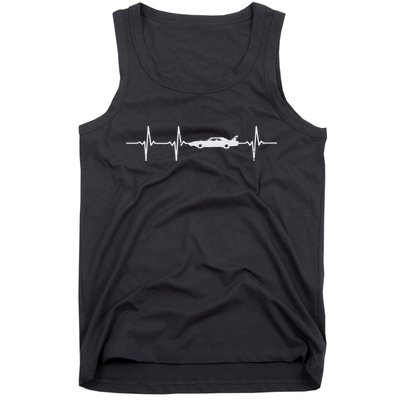 Heartbeat Car Drag Race Pulse Strip Driver Racing Racer Gift Tank Top