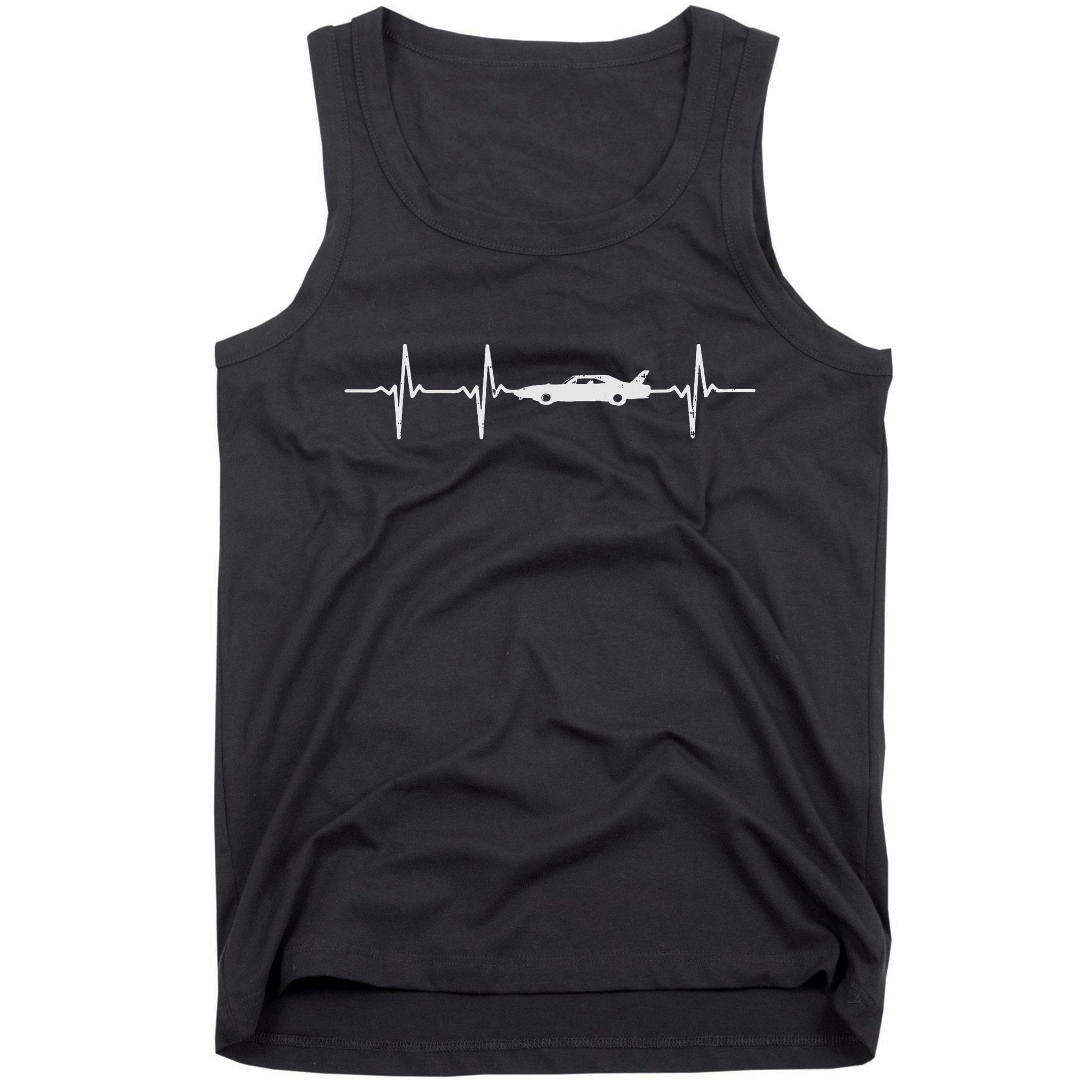 Heartbeat Car Drag Race Pulse Strip Driver Racing Racer Gift Tank Top