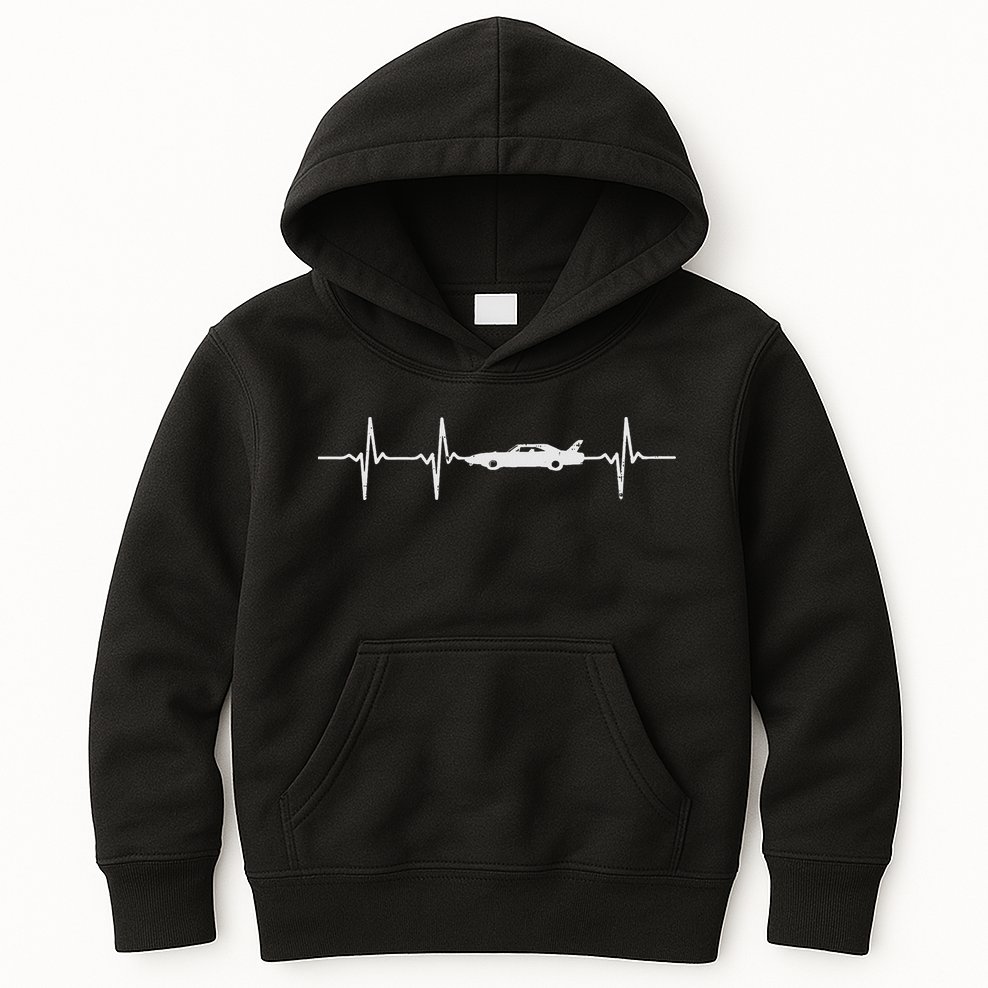 Heartbeat Car Drag Race Pulse Strip Driver Racing Racer Gift Kids Hoodie