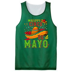 Happy Cinco De Mayo Mesh Reversible Basketball Jersey Tank