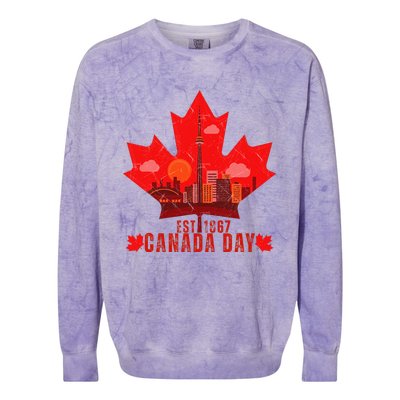 Happy Canada Day Cool Design Canada Maple For Women Men Kids Colorblast Crewneck Sweatshirt