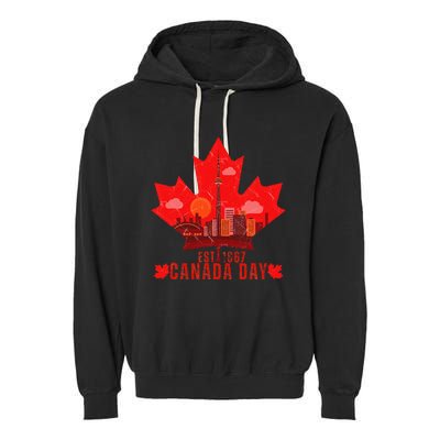 Happy Canada Day Cool Design Canada Maple For Women Men Kids Garment-Dyed Fleece Hoodie