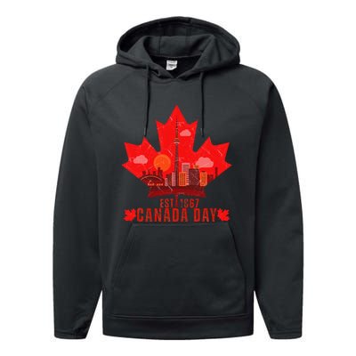 Happy Canada Day Cool Design Canada Maple For Women Men Kids Performance Fleece Hoodie