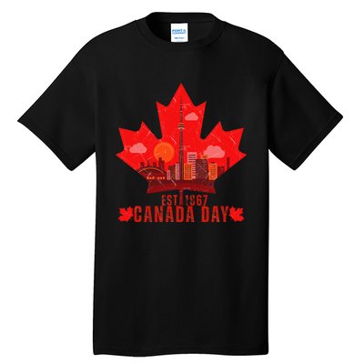 Happy Canada Day Cool Design Canada Maple For Women Men Kids Tall T-Shirt